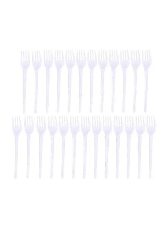 Generic 25 Pcs Plastic Forks White