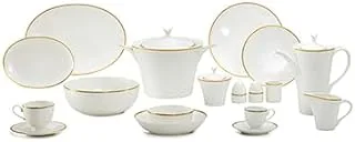 Lotus 1002192 Viewlet Porcelain Dinner Set 62-Pieces, White