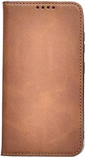 KAU High Quality Leather Flip Cover With Robust Protection Against Drops Impacts For Samsung Galaxy S23 - Camel