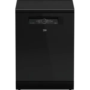 Beko BDFN36531GB - Dishwasher 60 cm 6 program 15 person  - LED Display-Hygiene -(CornerIntense)-SteamGloss- Fast - Inv - Black Glass