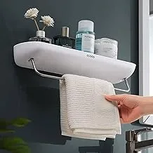 ECOCO E1923 Multifunctional Wall Mounted Bathroom Towel Rack Storage Rack Plastic