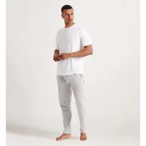 Debenhams 1PK MENS G/TREAT L/WEAR SET JERSEY LONG LEG TRS/TEE WHT GRY