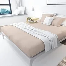 Fitted bed sheet set, 140x200cm, Light Tan