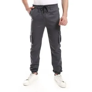 Caesar Solid Gabardine Cargo Pants With Hem