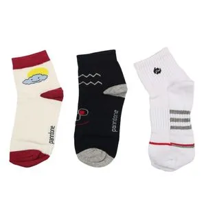 Panntone Pack Of 3 Medium Patterened Cotton Socks For Boys -size 6