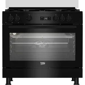 Beko GGR 15325 FX NB-Gas Cooker - 90 cm - 5 Burners Full Safety cooling fan  - Black.