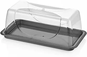 Bager Smart Baton Cake Dome, Transparent Body& Grey Tray