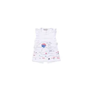 Junior High Quality Cotton Blend And Comfy  Printed Sleeveless Round Neck Tee