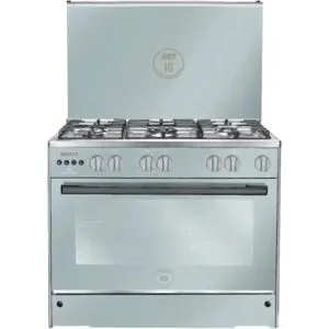 Unionaire C68SS-GC-447-F-SO-2W-M13-AL Full Stainless Steel Half Safety Gas Cooker – 80×60 - 5 Burners - Silver