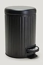 Matalan Ridged Pedal Trash Bin, Black