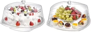 Hec 2669 Acrylic 2 Ways Cake Plate, Transparent