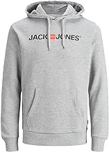 Jack & Jones Men's Corp Old Logo Hooded Sweatshirt, XXL - Light Grey Melange