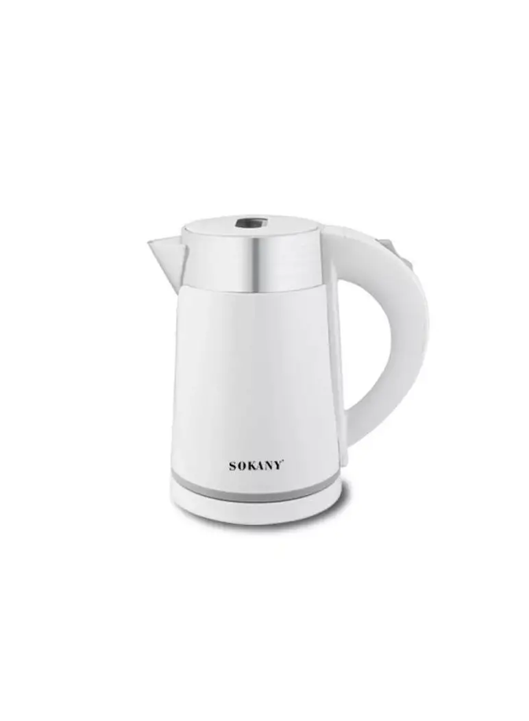 sokany Electric Kettle 1 Liter, 1200 Watt, Black or White- SK-0808