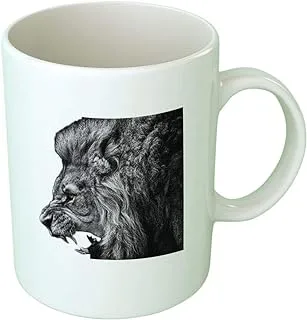 Fast-print Printed Mug Lion - White & Black