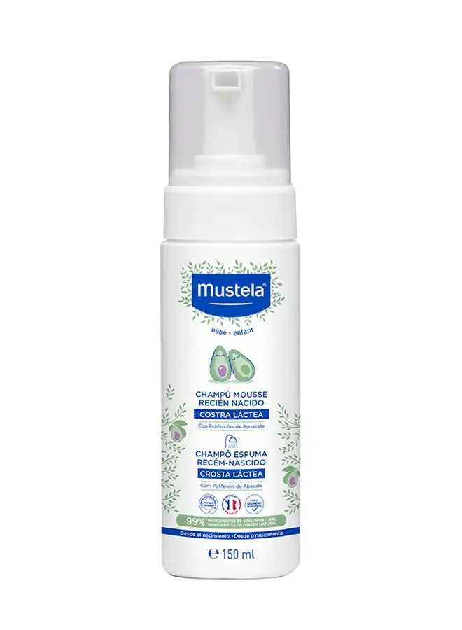 Mustela Natural Origin Foam Shampoo With Avocado Polyphenols for Newborns, 150ml