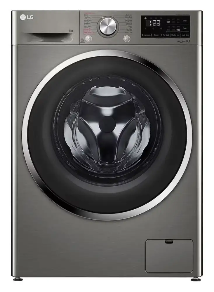 Lg Washing Machine - Front Load -  6 Motion - Direct Drive - Steam - Smart Inverter Motor - 8 kg F4R3TYGCP Stone Silver