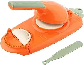 Dumpling Maker 2 in 1, Portable Manual Dumpling Maker Multifunction DIY Manual Dumpling Press Molds Set Dumpling Maker Kit (Orange)