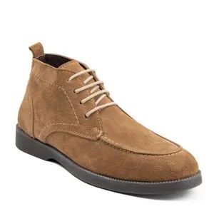 Elegant Genuine Suede Leather With Laces For Men, Beige