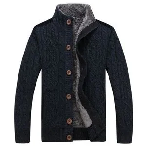 Fashion Men's Sweaters Winter Warm Thick Velvet Sweatercoat