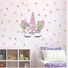 Magic Cartoon Unicorn Color Wall Stickers For Girls Bedroom Colorful Flowers Wall Decals Diy Poster Wallpaper Home Decor