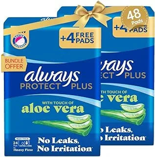 New Always Protect Plus, Thick, Extra Long Sanitary Pads Bundle Offer, 48 Pads