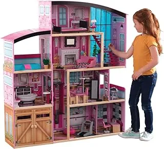 Kidkraft Shimmer Mansion Wooden Dollhouse For 12-Inch Dolls With Lights & Sounds 123 * 35 * 136.5 cm- 65949, 3+