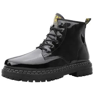 Fashion Men's Outdoor Leather Martin Boots-Black