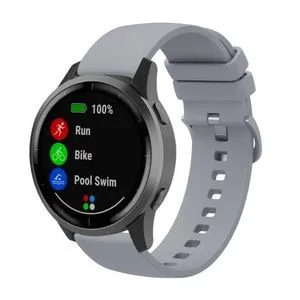 For Samsung Galaxy Watch Active 2 40mm 20mm Solid Color Soft Silicone Watch Band(Grey)