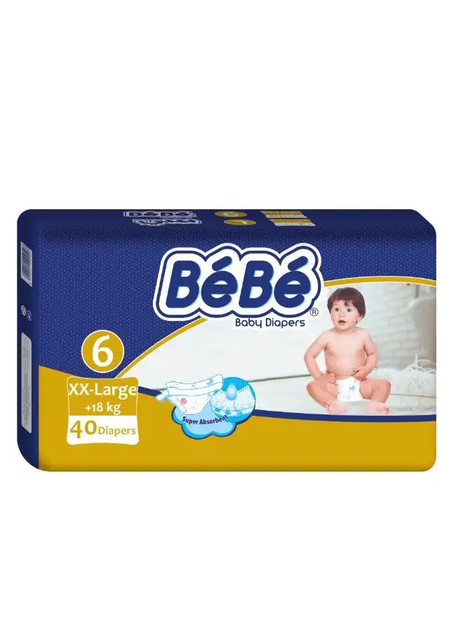 bebe Baby Diapers XX-Large (size 6) 40 diapers