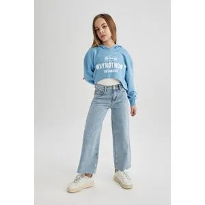 Defacto Girl Wide Leg Denim Trousers