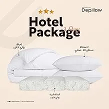 Depillow 3-Star Comfort Single Duvet and 2 Pillows with Softening Mattress, 120 cm Size, White