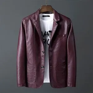 Fashion New Men's Leather Jacket Casual Business Jackets