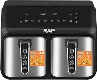 RAF Essential Air fryer R.5376, 2200 Watt, 9 Liter, 220v, 50Hz, Black