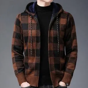 Fashion Men's Hooded Cardigan Sweater Jacket