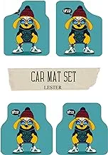 LESTER Rapid water absorption Easy to clean Car Mat Set animation design blue