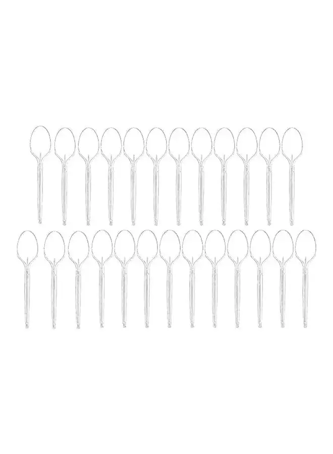 Generic 25 Pcs Plastic Spoons Clear