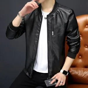 Fashion Mens Leather Jacket Lightweight Jacket