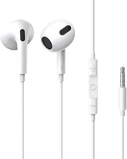 Joyroom JR-EW05 Wired Series Half In-Ear Wired Earphones-White