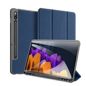 Case For Samsung Galaxy Tab S7 Case PU Leather Hard Case Cover - Blue