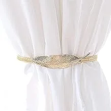 Curtain Buckle 1pc Metal Pearl Elk Leaves Curtain Clip Curtains Holders Tieback Buckle Clips Curtain Accessories Home Decor Decorations Tools (Gold Feather)