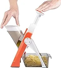 Vegetable Cutter, Swift Multifunctional Vegetable Slicer with Stainless Steel Blades, Manual Food Cutter for Chef and Household (Orange)