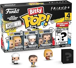 Funko Bitty Pop! Friends Mini Collectible Toys - Phoebe Buffay, Monica Geller, Chandler Bing & Mystery Chase Figure (Styles May Vary) 4-Pack