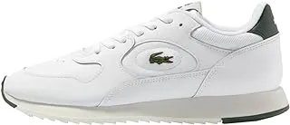 Lacoste Men's Linetrack Leather Sneaker, White, 42 EU, White, 42 EU