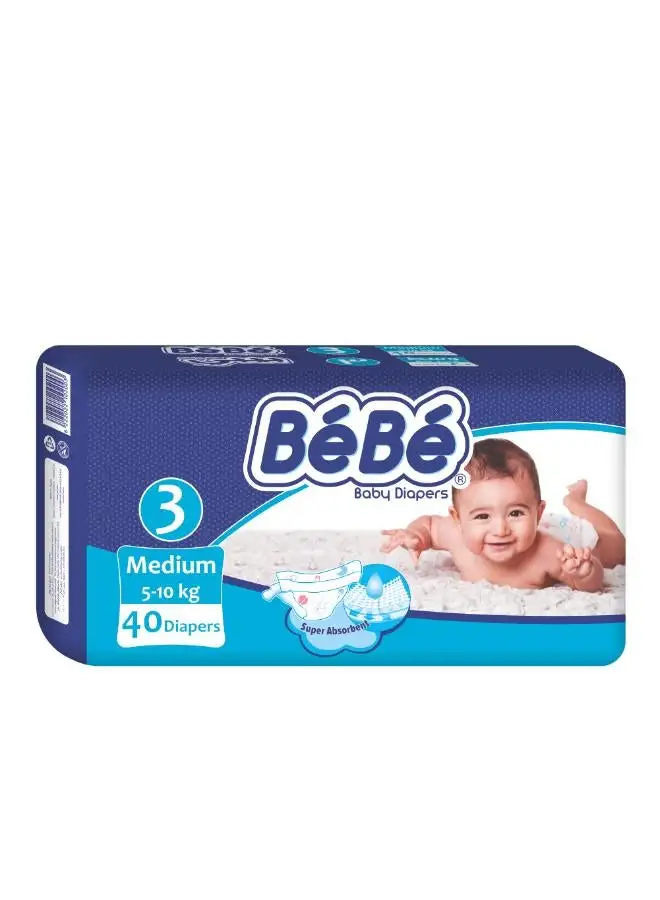 bebe Baby Diapers Medium (size 3) 40 diapers