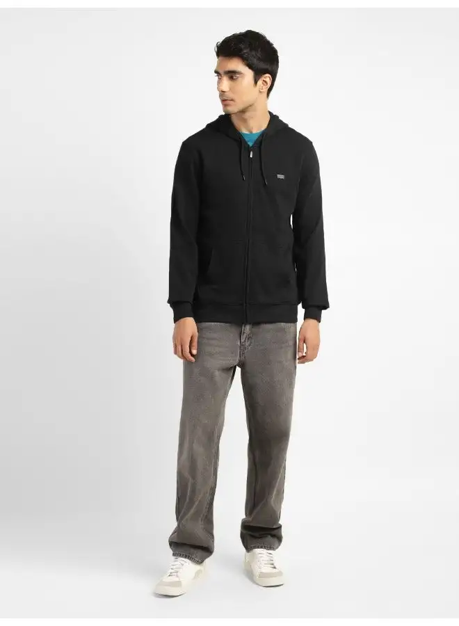 Levi's Men's Solid Black Hooded Sweatshirt