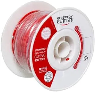 El Sewedy Coil of Twisted Stranded Electric Copper Wire, 3 mm x 100 Meter Size, Red