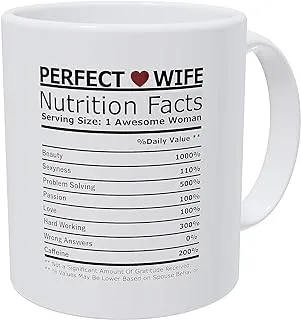 Willcallyou Gifts For Wife From Husband And Valentines Day Gifts For Her, Anniversary Wife Romantic Mugs, Funny Heart Nutritional Facts 11 Ounces White For My Valentine Dating Gifts