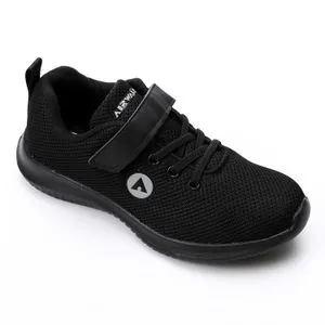 Air Walk Canvas Decorative Lace Up Boys Sneakers - Black