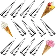 12Pcs Large Size Stainless Steel Pastry Cream Horn Moulds Conical Tube Cone Pastry Roll Horn Mould Baking Mold Tool