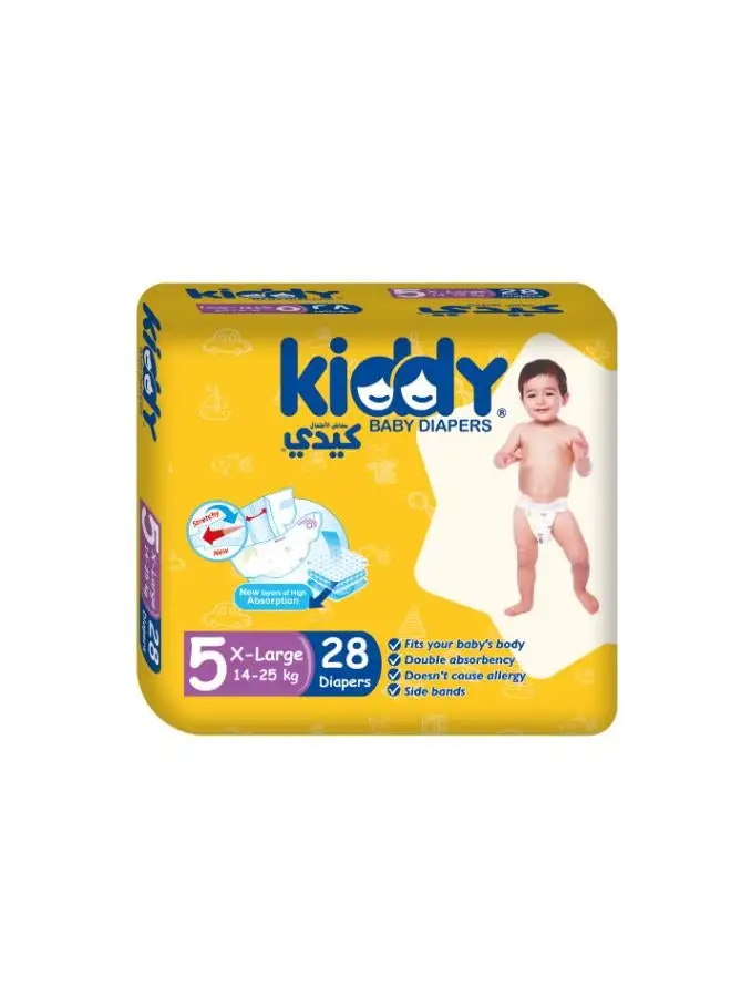 Kiddy Baby Diapers stretch X-Large (size 5) 28 diapers